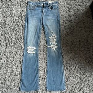 American Eagle Blue Flare Wide Leg Jeans